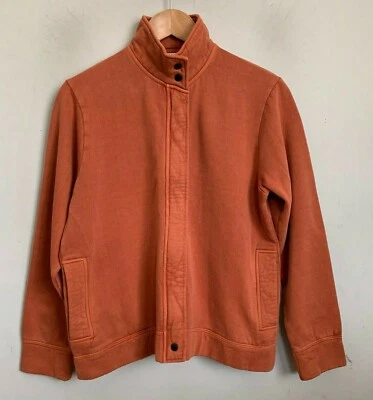 Chaqueta para mujer Orvis naranja cuello alto cremallera bolsillos delanteros algodón suave talla M  Foto 1 de 4