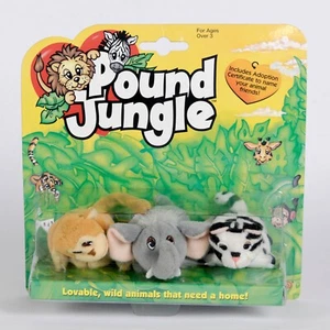 Unopened Galoob 1997 Pound Puppies Pound Jungle mini plush set - Picture 1 of 2