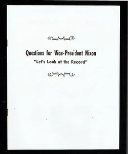 Anti Republican Richard Nixon UAW Booklet 10 Pages Democratic1956 Tricky Dick - Picture 1 of 2