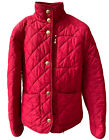 Lauren Ralph Lauren Red Woman’s Puffer Quilted Coat Jacket Sz XS Gold Buttons