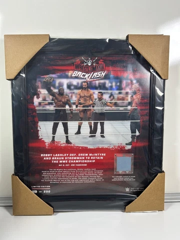 WWE Bobby Lashley Framed Plaque WrestleMania Backlash 2021 #1 of 250 Ring Canvas Cover