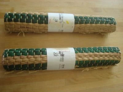 Set of 2 - IKEA NIPPRIG PLACEMAT NATURAL BAMBOO 13 1/2 x 18"  Beige / Green NOS - Image 1 of 4