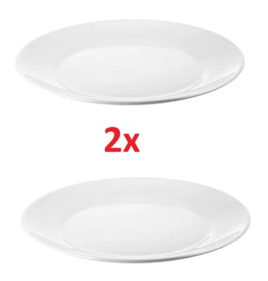 OFTAST Pure White Dinner Serving Plate Kitchen Crockery Set 25cm Plates Set of 2 - Image 1 of 4