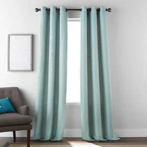 Nanshing Dean Window Curtain Panel Pair, 74" x 84" each, Mineral Blue - Picture 1 of 10