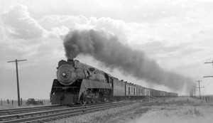 Sp Southern Pacific Railroad Train, Engine No 4422, Type 4-8-4 Old Train Photo