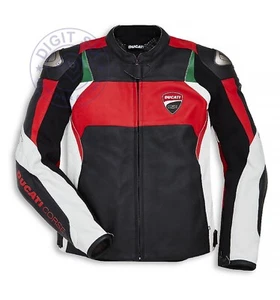 Ducati corse new Motorcycle Leather Jacket Cowhide Motorbike Racing Biker Jacket - Picture 1 of 6