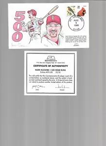 MARK MCGWIRE 1999 SA SPORTS COVERS "500" CACHET,WITH COA, # 32/50 - Picture 1 of 1