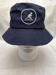 KANGOL Navy Blue All Cotton Bucket Boonie Hat Size Medium - Picture 1 of 7