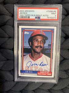 Jim Rice MLB Debut Auto 2022 Archives #72DB-JRE PSA 9 Mint Pop 2 Graded Slab