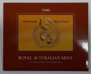 1986 Australian Nuovo di zecca set 7 monete UNC in manica reale australiana nuova di zecca - Foto 1 di 4