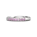 Gift For Women Eternity Ring Size 7 10K White Gold Pink Tourmaline Gemstone