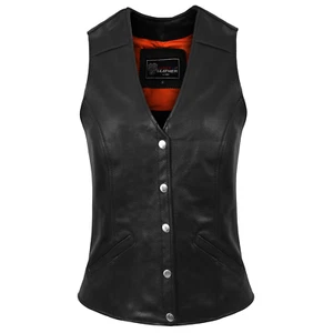 Motorcycle Vest Five Snap Lady Biker Vest by Vance Leather - Picture 1 of 6