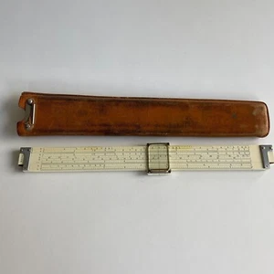 Vintage Keuffel & Esser Slide Rule 4088-3 with Leather Case K + E  DAMAGED - Picture 1 of 12