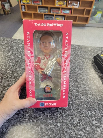 Vintage Detroit Red Wings 2002 NHL Stanley Cup Hasek Bobblehead (A) NON-MINT BOX Cover