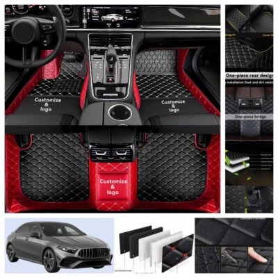 Fit For Mercedes Benz A AMG 2014-2025 Car Floor Mats Leather Custom Carpets Auto Foto 1 de 4
