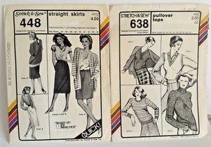 2 STRETCH & SEW PATTERNS BY ANN PERSON #448 STRAIGHT SKIRTS & 638 PULL OVER TOPS - Picture 1 of 6