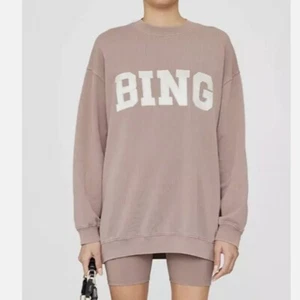 Anine Bing Oversized Tyler Satin Sweatshirt in Washed Iron Tan Gr. XS - Bild 1 von 9