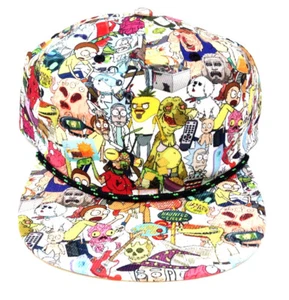 ADULT SWIM RICK AND MORTY CHARACTERS SUBLIMATED ALL OVER PRINT SNAPBACK HAT CAP - Picture 1 of 4