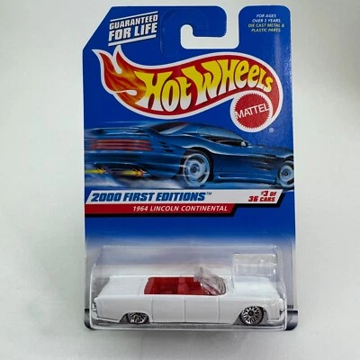 2000 Hot Wheels #63 First Editions 3/36 '64 LINCOLN CONTINENTAL White w/Lace Sp - Image 1 of 4