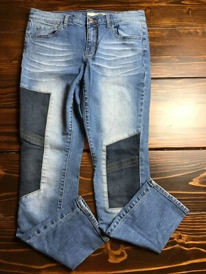 Jeans DKNY, para mujer talla 06, azul, denim, parcheado, pierna recta, bolsillos Foto 1 de 4