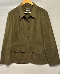 Norton Studio Stretch Women's  Button Up Soft Shirt Jacket Coat Brown Size 12 - Picture 1 of 5