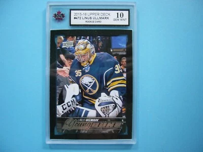 2015/16 UPPER DECK YOUNG GUNS HOCKEY CARD #472 LINUS ULLMARK ROOKIE RC KSA 10 - Image 1 of 2