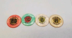 Vintage Spielbank Casino Chip Berlin Germany Gaming Token Collectible 5, 10, 20 - Picture 1 of 6