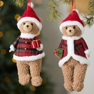 Cartoon Christmas Bear Pendant Plush Animals Doll Toy  Christmas Holiday Party - Picture 1 of 14
