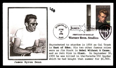 Mayfairstamps US FDC 1996 James Dean Warner Bros Studios First Day Cover aau_392 - Image 1 of 2