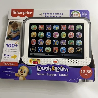 Tableta Fisher Price Laugh & Learn Smart Stages Gris 12-36 Meses Nueva Foto 1 de 4