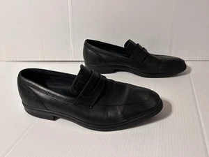 Ecco Black Leather Melbourne Loafer Slip-on Dress Shoe Size EU 45/11.5-12 US - Picture 1 of 10