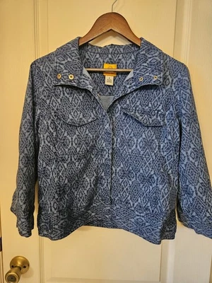 Ruby Rd Womens Blue Aztec Print Blazer Sz 8 Boho - Image 1 of 4