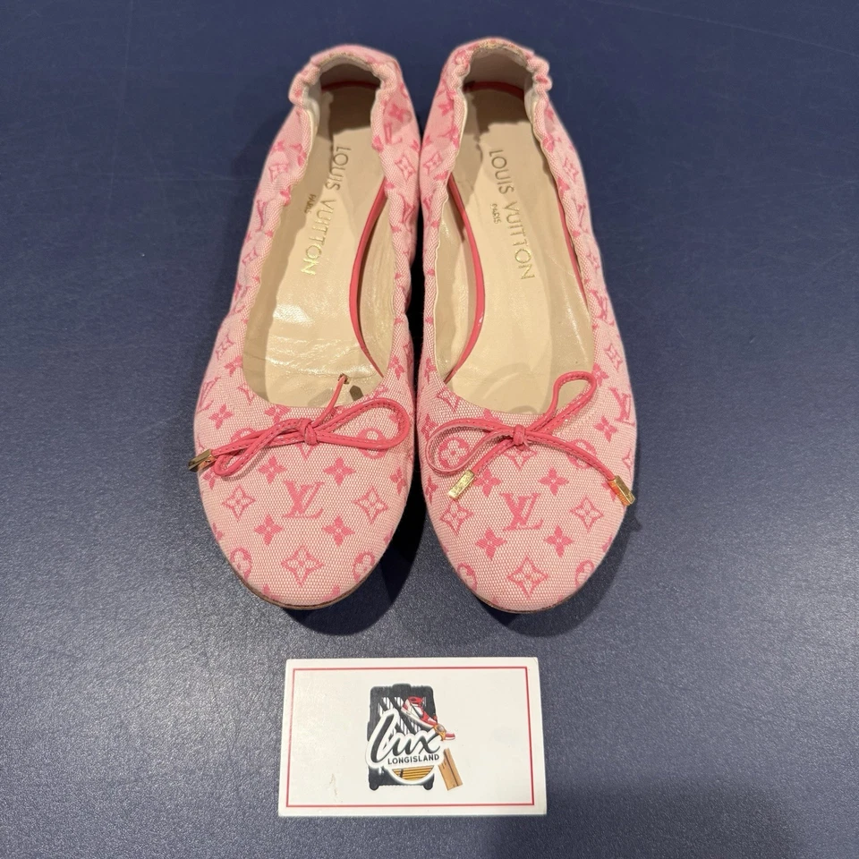 Louis Vuitton Rosa Monograma Lona Mini Lin Ballet Pisos Talla 36.5 (US 6-6.5) Foto 1 de 4