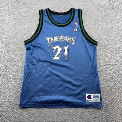 Camiseta de Colección Campeón #21 Kevin Garnett Timberwolves Juvenil XL 90s NBA USADA EN EXCELENTE ESTADO Leer Foto 1 de 4