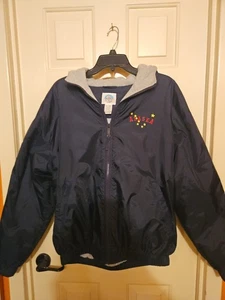 Alaska Jacket Men Med. Navy Blue 100% Nylon Full Zip Pocket Windbreaker Hooded - Picture 1 of 8
