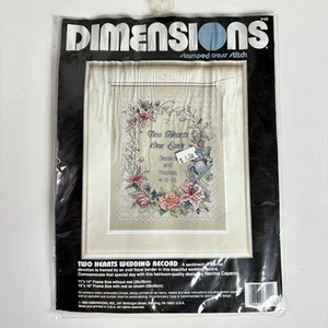 Dimensions TWO HEARTS Wedding Record Cross Stitch Kit Navina Capecci NEW 3122 - Picture 1 of 2