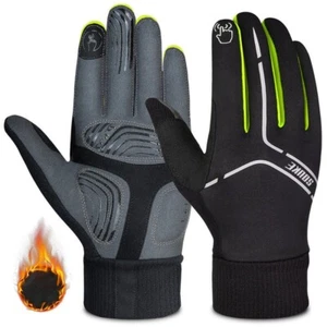 Bike Cycling Gloves Fleece Lined | Winter Water Resistant Windproof Touchscreen - Picture 1 of 28