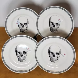 4 Stk. Viktorianische englische Keramik von Royal Stafford Salatteller Set "Plain Skull" - Bild 1 von 4