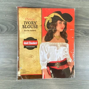 Pirate Ivory Blouse Adult Standard Costume Halloween Medieval Cosplay Dress Up - Picture 1 of 7
