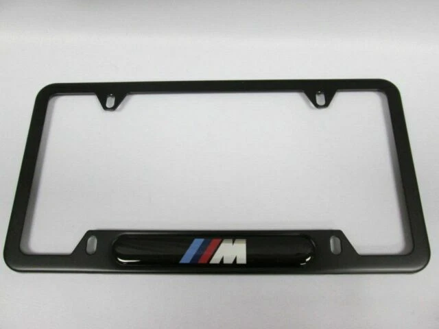 BMW Black M License Plate Frame OEM 82120010404 Set of 2
