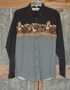 Camisa Bit And Bridle Para Hombres S Caballos AOP Gráfico Western Rodeo Vaquero Abotonada - Imagen 1 de 13