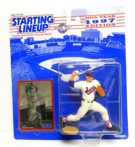 Rare 1997 Nolan Ryan Starting Lineup 1967 Jacksonville Suns w/ Magic Motion Card Cover