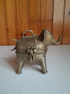 brûleur d'encens éléphant inde laiton déco salon entrée - Imagen 1 de 9