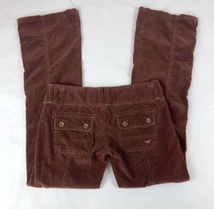 Hollister Y2K Low Waisted Brown Corduroy Flare Pants Low Rise 90s Early 2000s - Picture 1 of 4