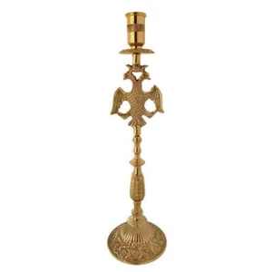 Orthodox Church Altar Brass Candlestick 33cm high Double Headed Eagle Free s&h! - Picture 1 of 1