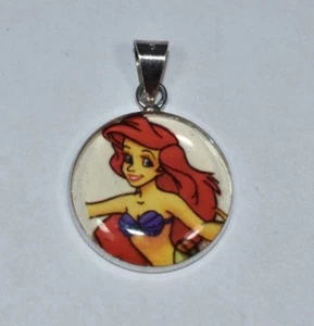 Disney KLEINE MEERJUNGFRAU Sterling Silber 925 Fassung mit Kunststoffeinsatz Anhänger - Bild 1 von 7