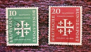 Stamp Set German Protestants Meeting Evangelical MNH # 744-45 (1956) - Picture 1 of 1