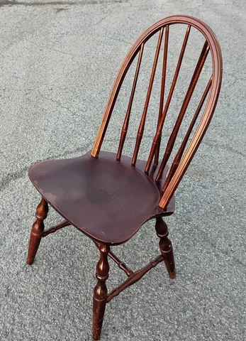 Vintage Antique Old "Nichols & Stone" Wood Wooden Side Dining Desk Windsor Chair Cover