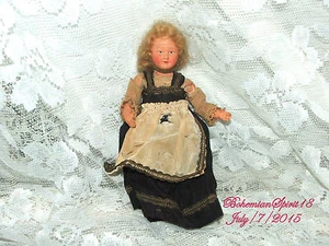 ANTIGUA MUÑECA VESTIDO ORIGINAL MOHAIR CABELLO MOHAIR DE CELULOIDE FIRMADA FRANCE 175 - Imagen 1 de 6