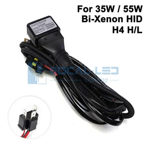 Bi-Xenon H4 9003 HID Relay Harness 35W/55W Hi/Lo H/L Wiring Controller w/ Fuse - Picture 1 of 5